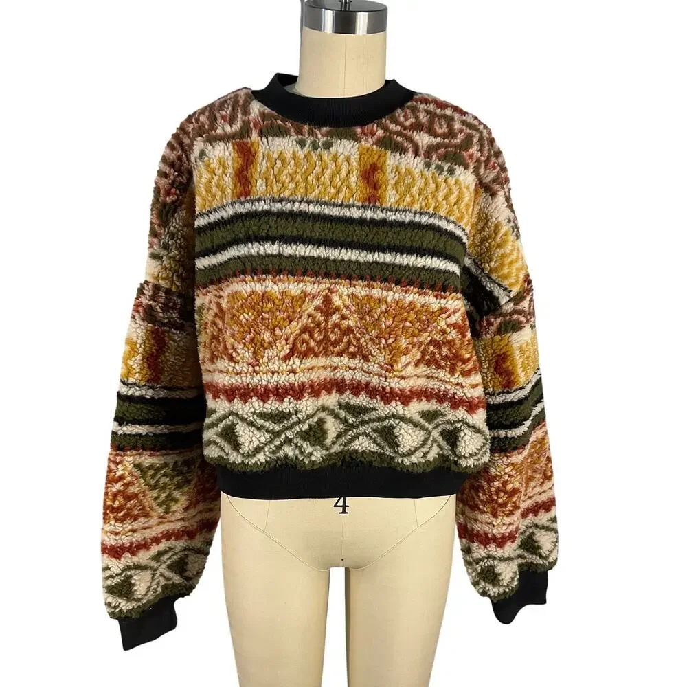 Etro Textured Multicolor Jacquard Knit Sweater Size IT 44 / 8 US